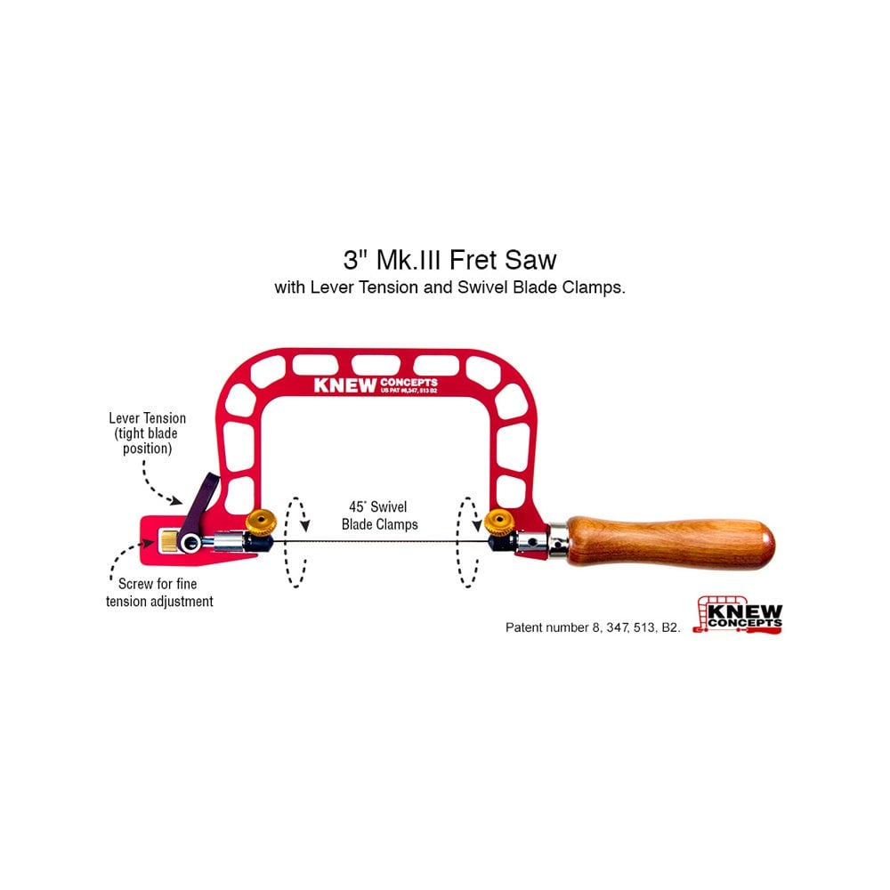Knew Concepts 3" Hand Saw with Lever Tension & Swivel Blade Clamps