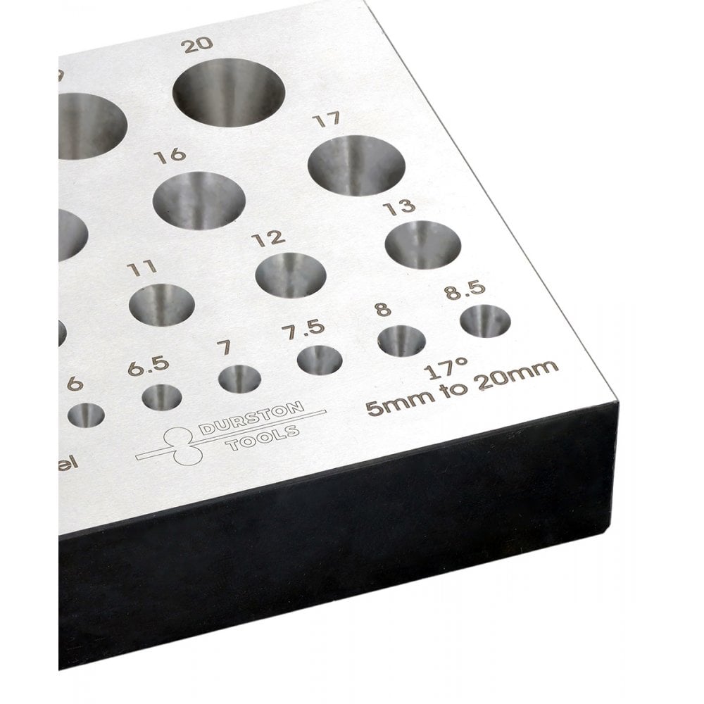 Durston 20 Round Hole Bezel Block & Punch