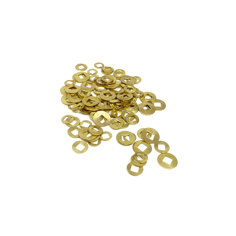 Brass Washers 100pcs for Watches - Square Holes