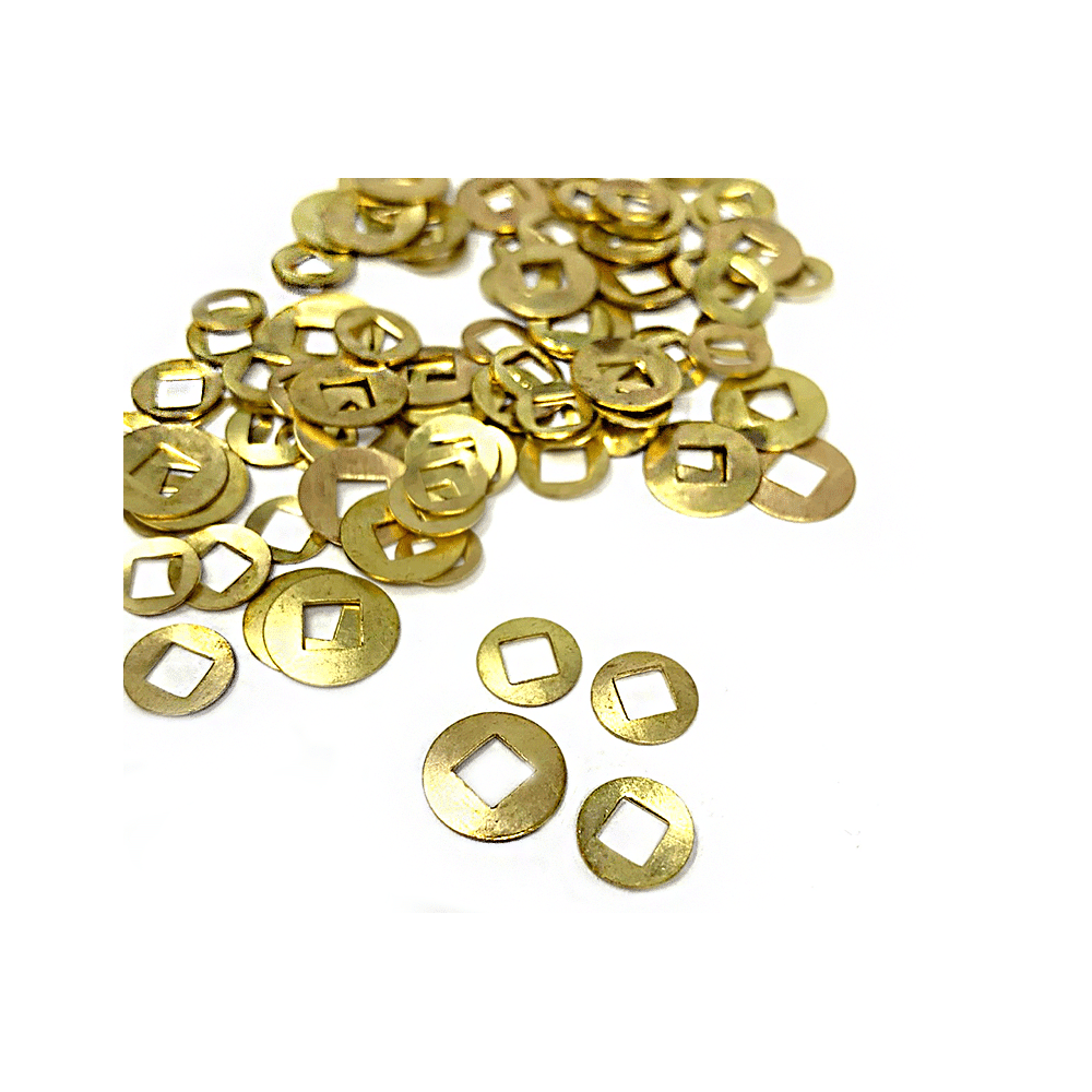 Brass Washers 100pcs for Watches - Square Holes