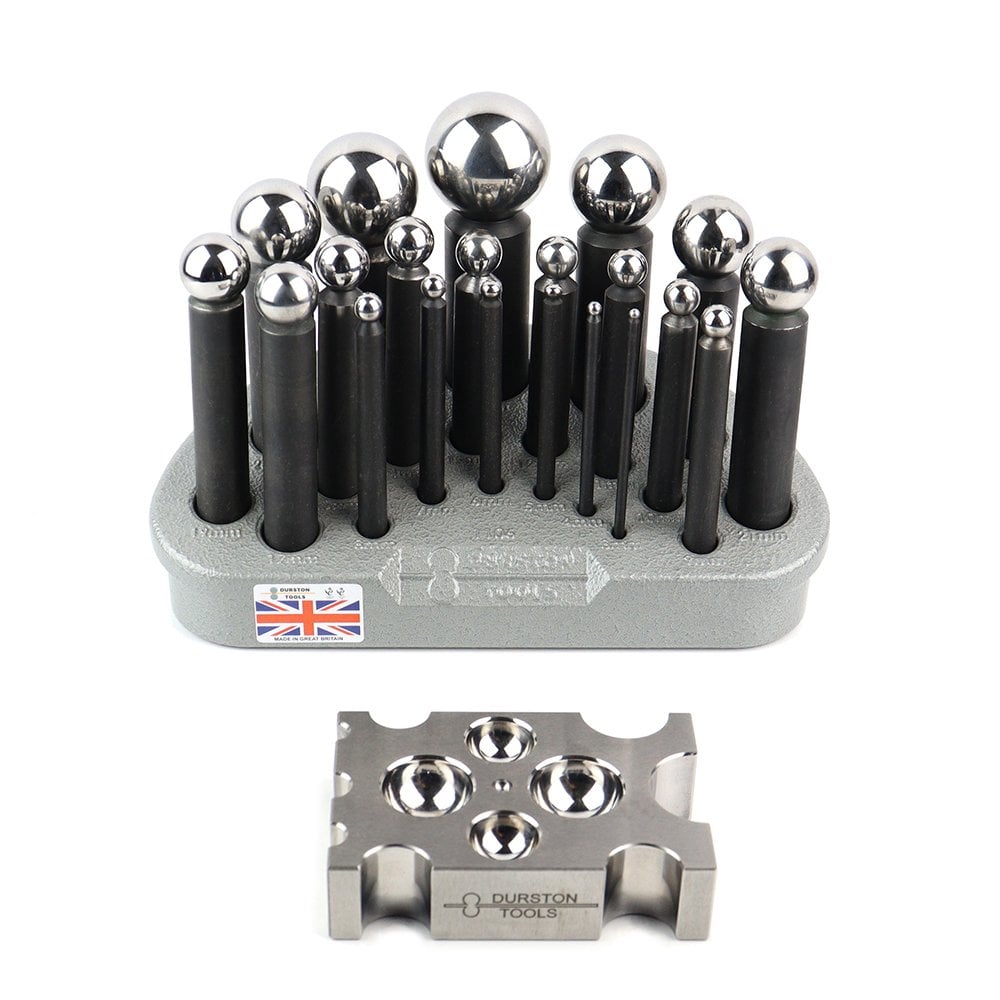 Durston 16 Piece Dapping Punch Set with Forming Block