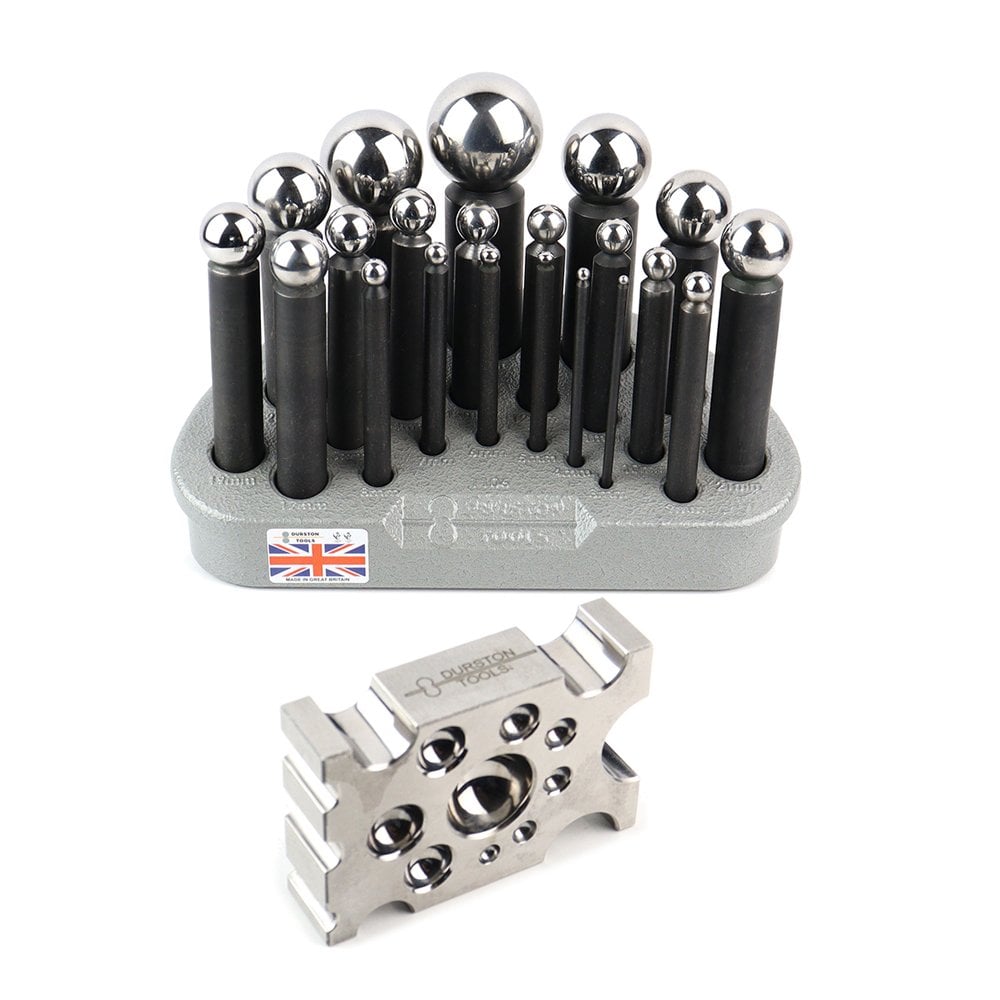 Durston 16 Piece Dapping Punch Set with Forming Block