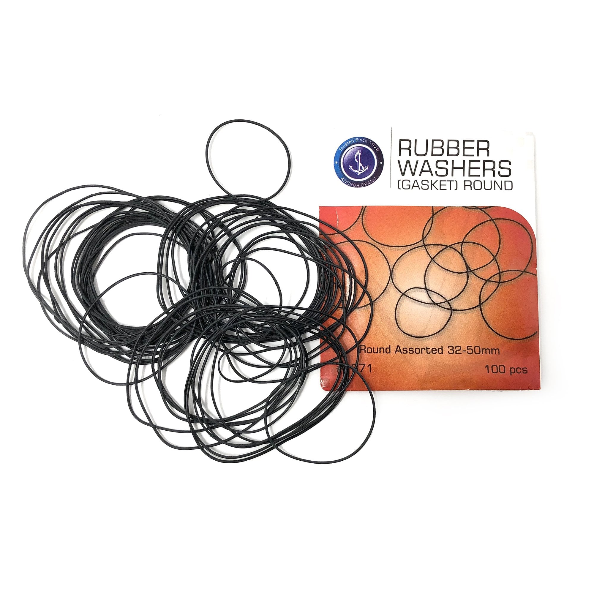 Rubber Watch O-Rings Rounded 32-50mm, Pack of 100