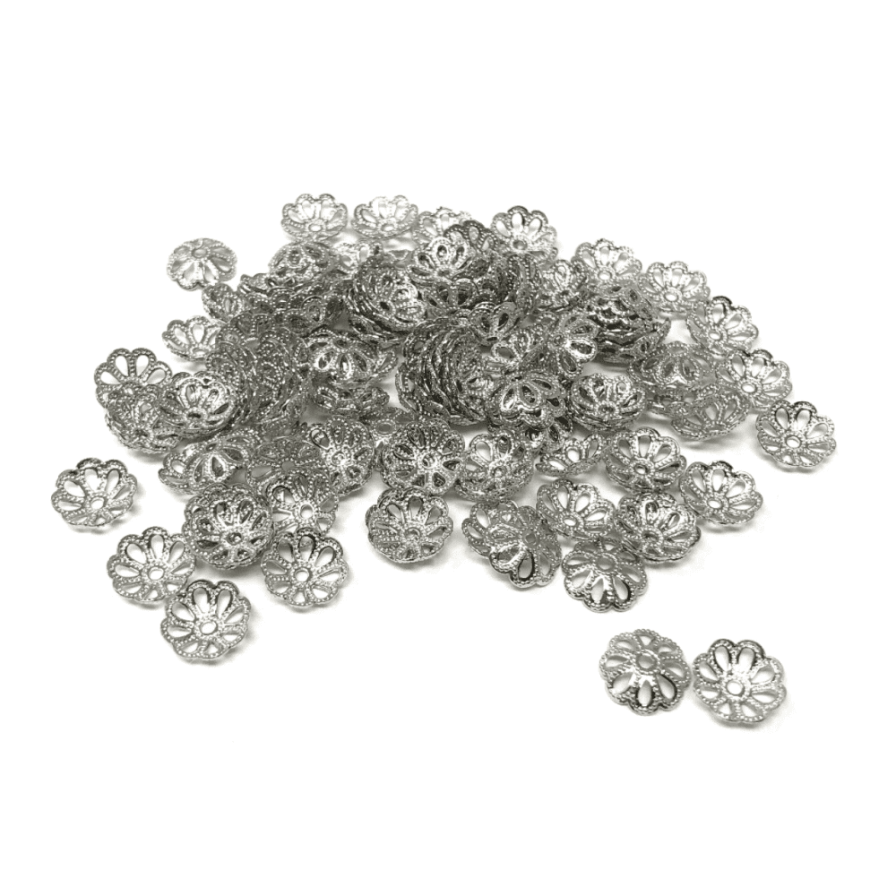 Nickel Plated Filigree Bead Caps 6mm - Pack of 144