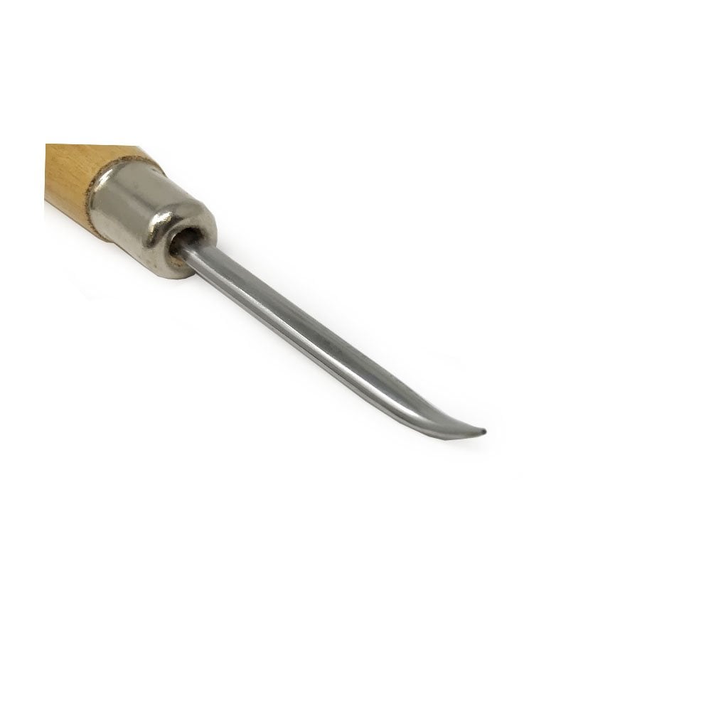 Curved Burnisher With Wooden Handle 11/2"