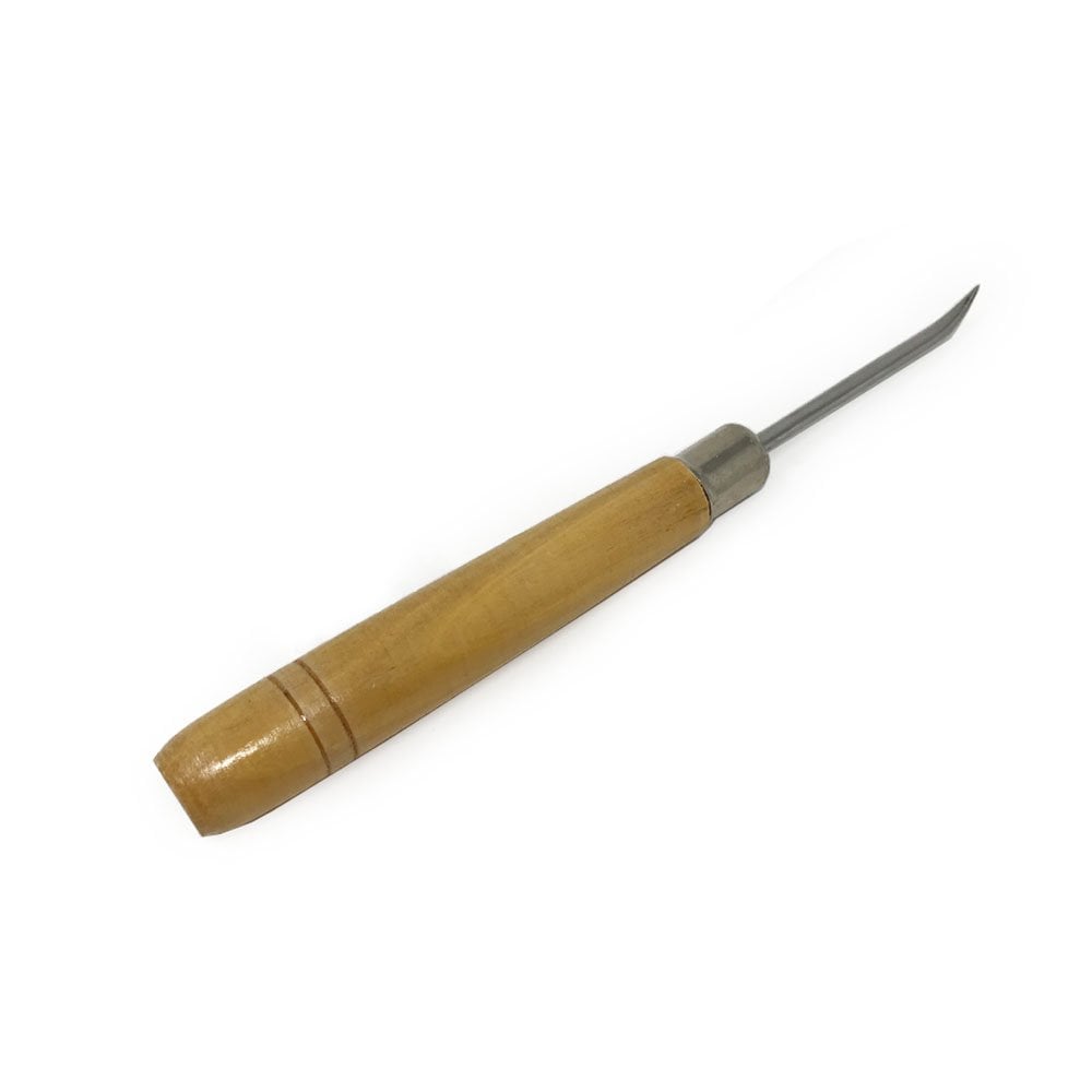 Curved Burnisher With Wooden Handle 11/2"