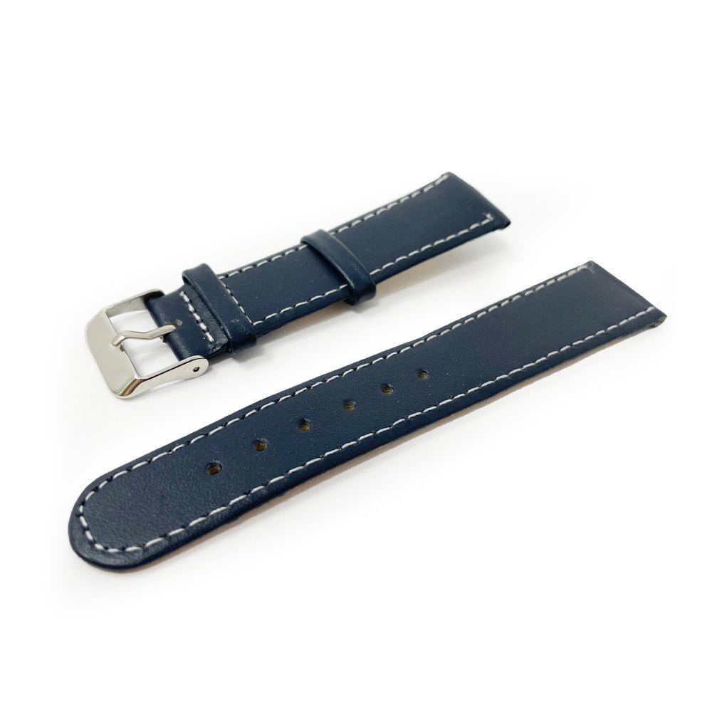 Navy Blue Leather Watch Strap