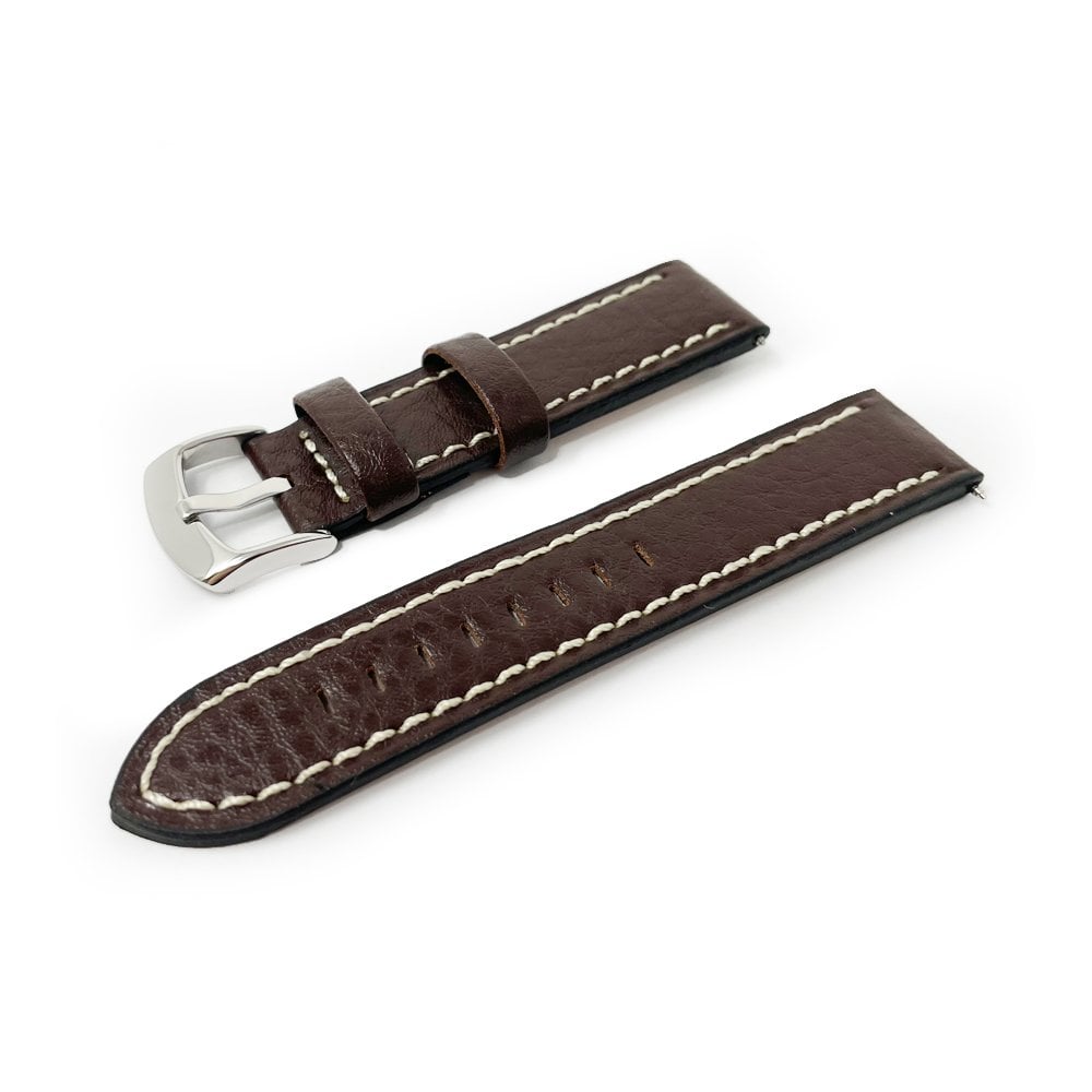 Brown Grain Leather Watch Strap