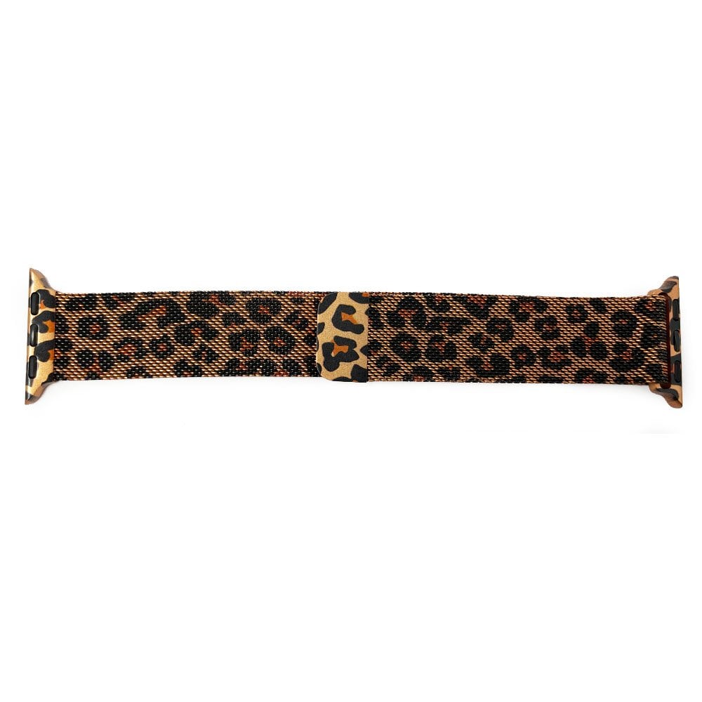 Leopard Print Milanese Mesh Strap for Apple Watch