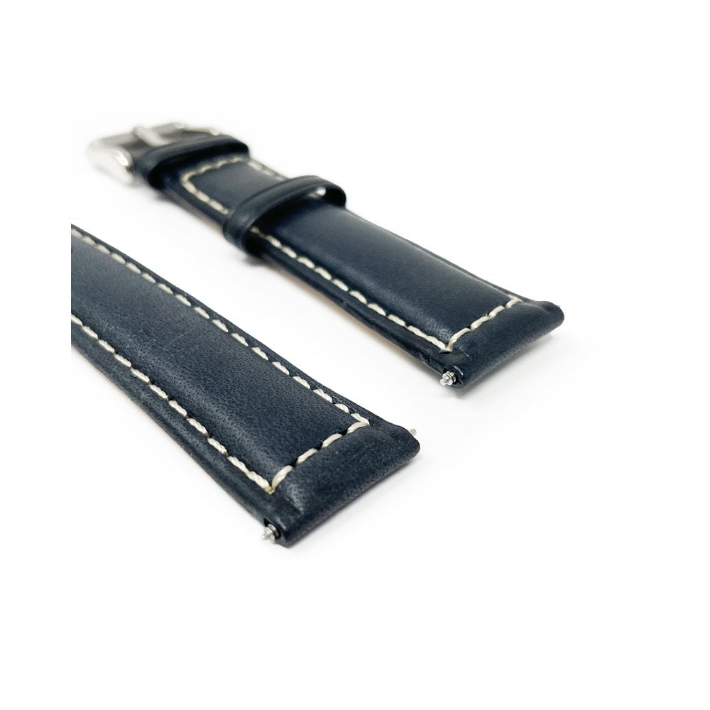 Italian Leather Watch Strap, Sorrento, Navy Blue