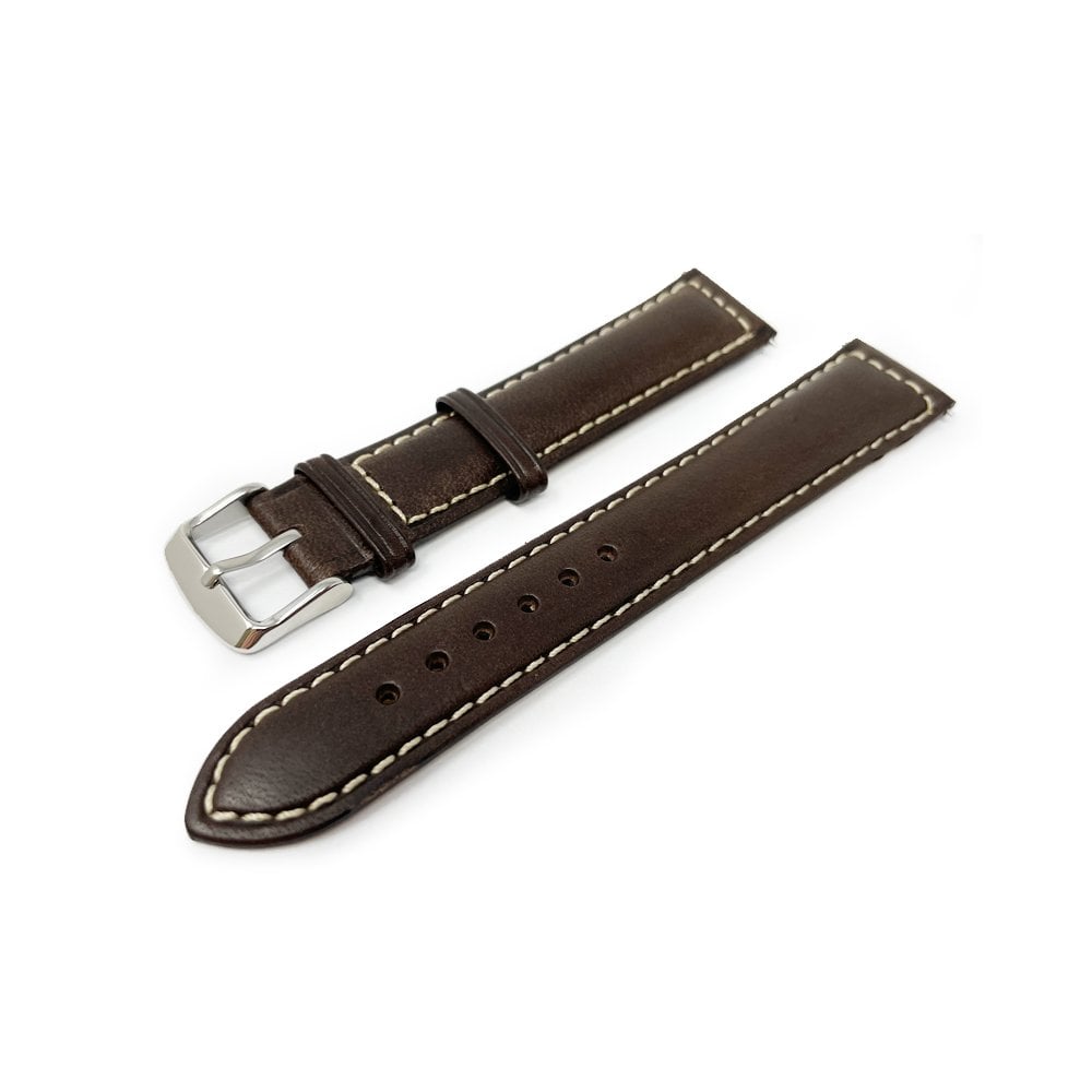 Italian Leather Watch Strap, Sorrento, Dark Brown