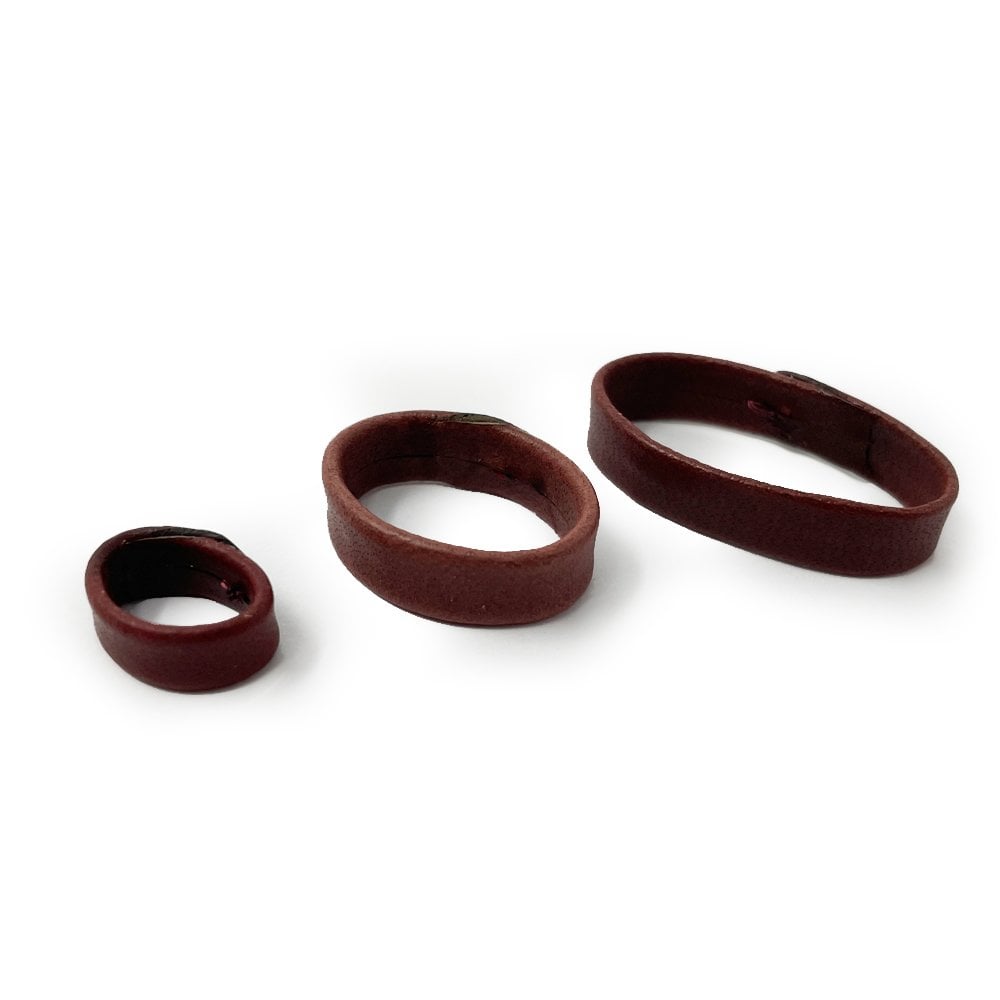 Leather Watch Strap Keeper - Brown (Wrapped Edge)