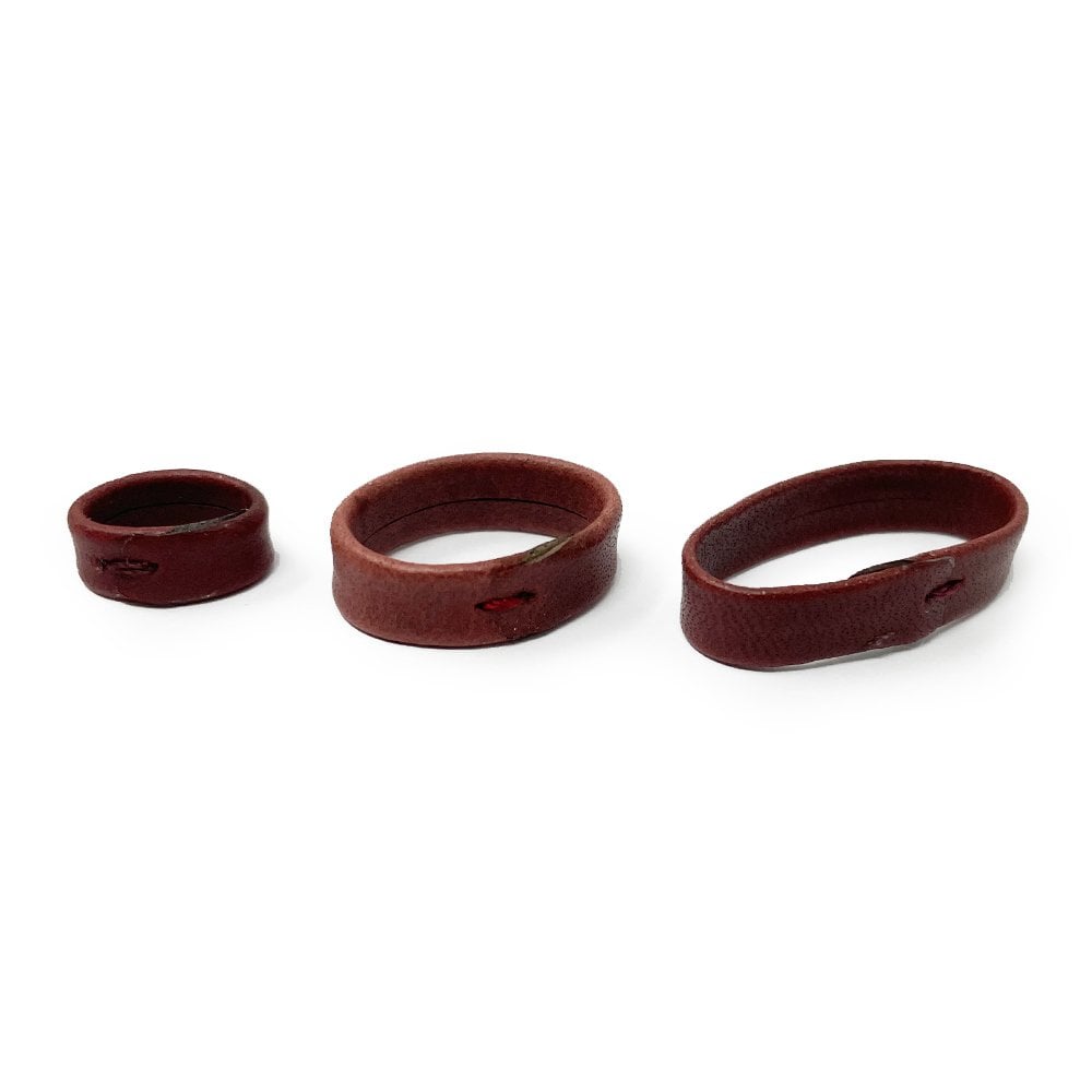 Leather Watch Strap Keeper - Brown (Wrapped Edge)