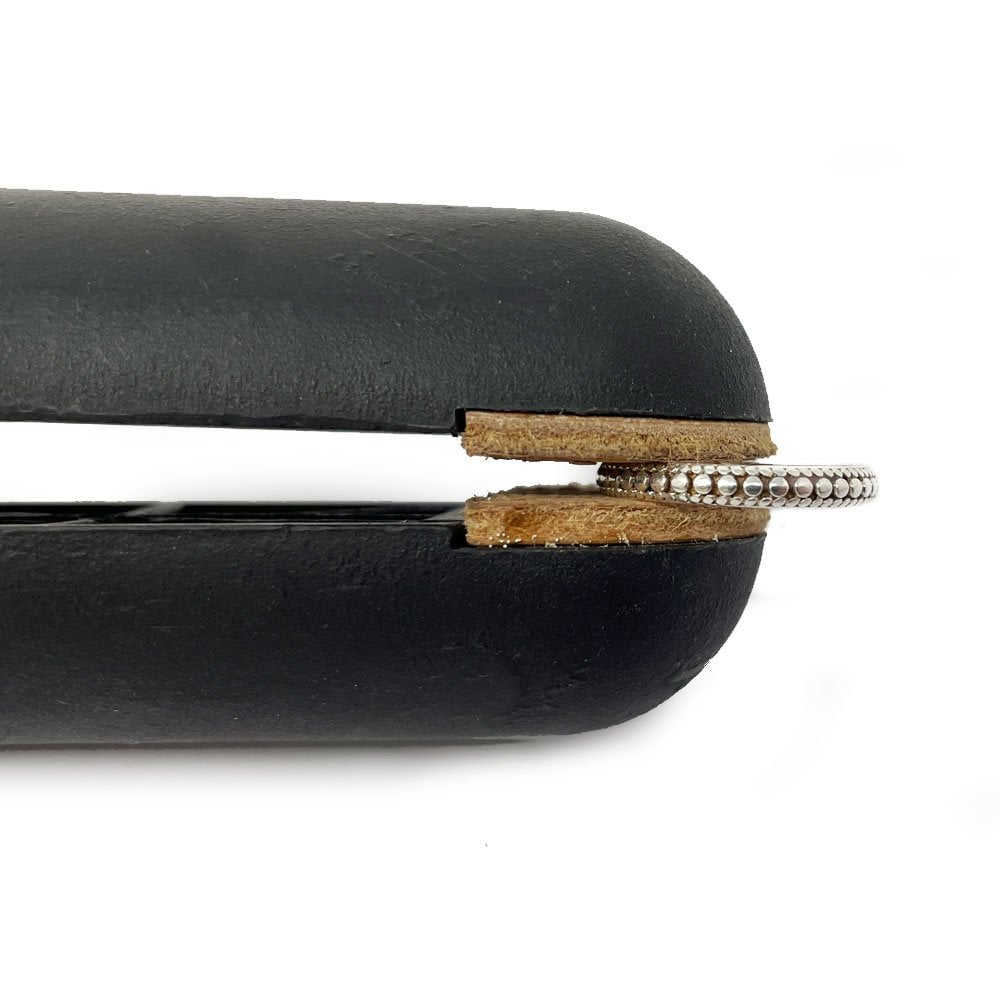 Plastic Wedge Ring Clamp with Leather Jaws