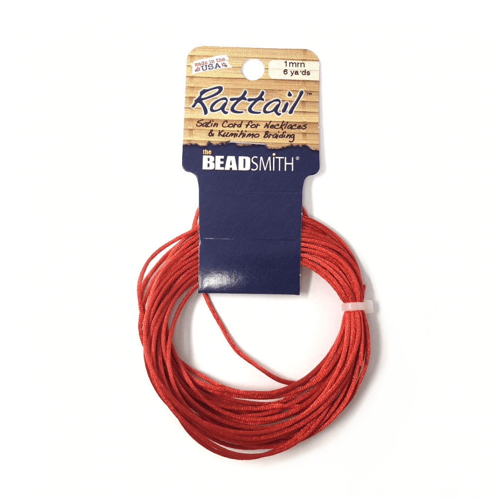 Beadsmith Rattail Satin Cord - Red