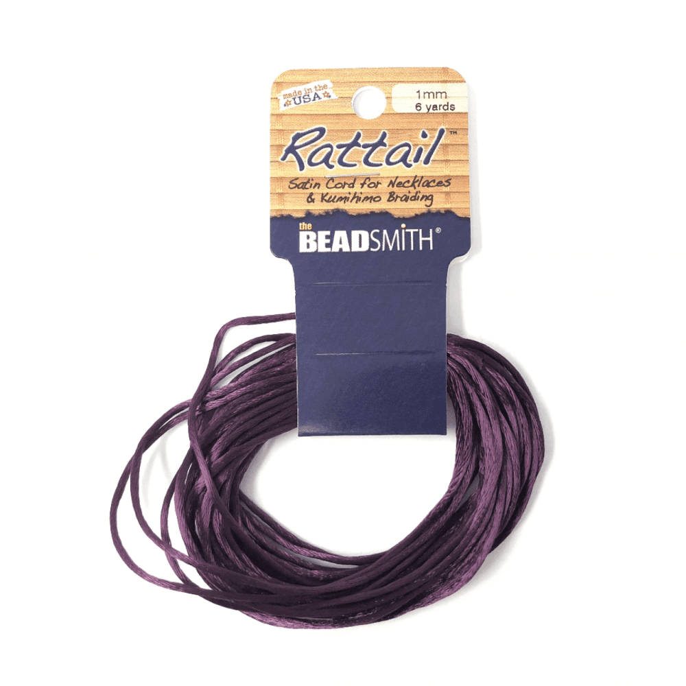 Beadsmith Rattail Satin Cord - Plum