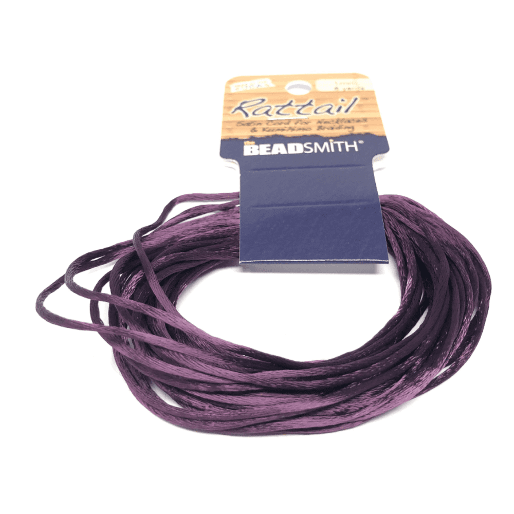 Beadsmith Rattail Satin Cord - Plum