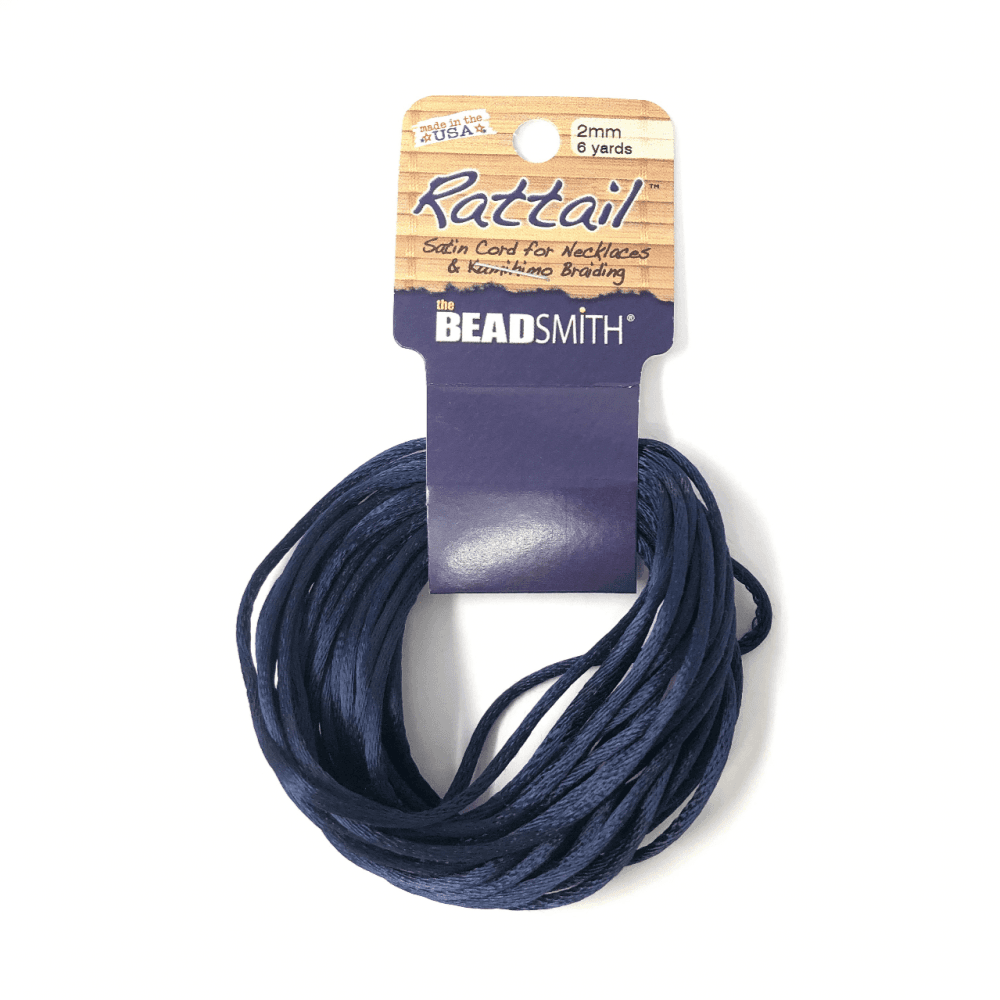 Beadsmith Rattail Satin Cord - Navy