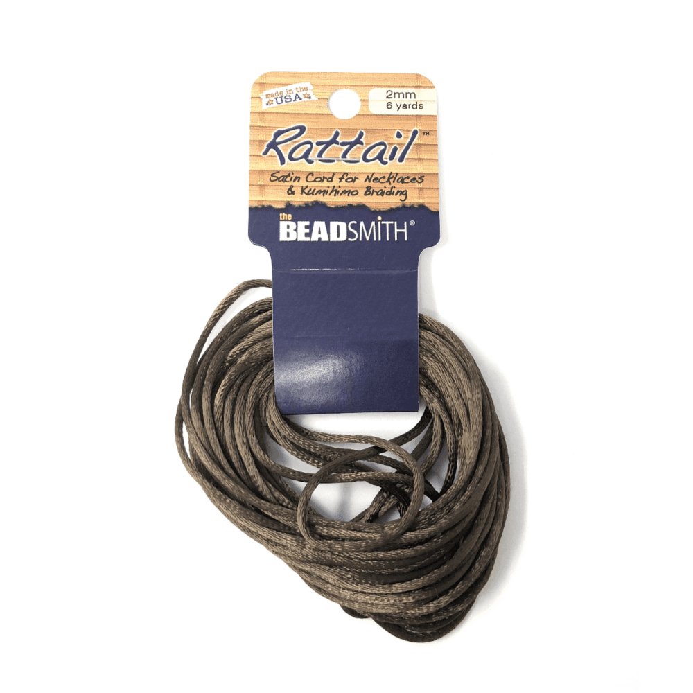 Beadsmith Rattail Satin Cord - Medium Brown