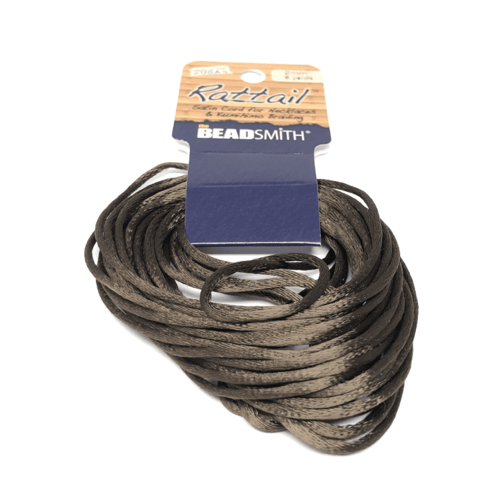 Beadsmith Rattail Satin Cord - Medium Brown