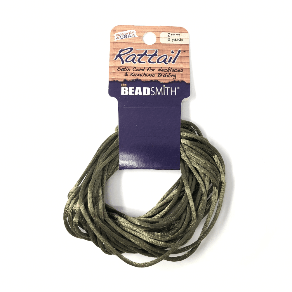 Beadsmith Rattail Satin Cord - Dark Olive