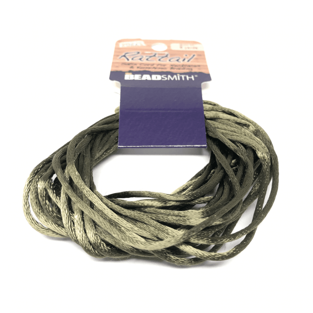 Beadsmith Rattail Satin Cord - Dark Olive