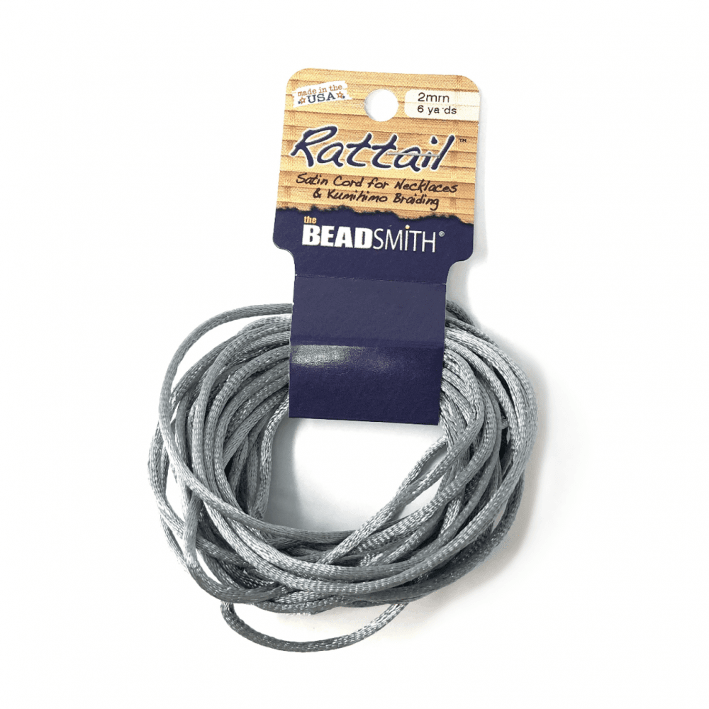Beadsmith Rattail Satin Cord - Dark Grey