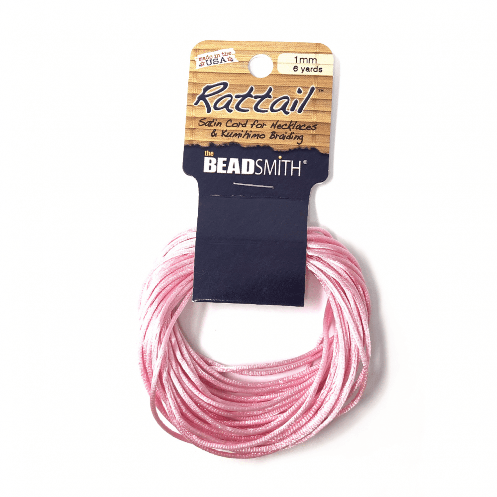 Beadsmith Rattail Satin Cord - Antique Mauve