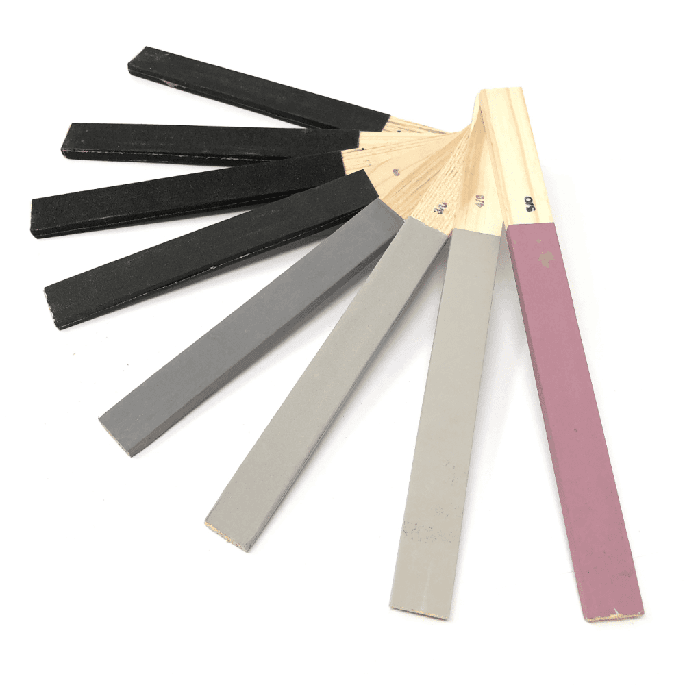 Set of 8 Flat Emery Sticks - Rough to Fine Grit