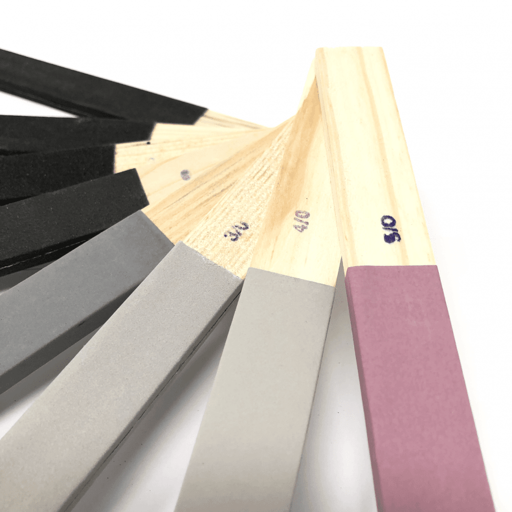 Set of 8 Flat Emery Sticks - Rough to Fine Grit