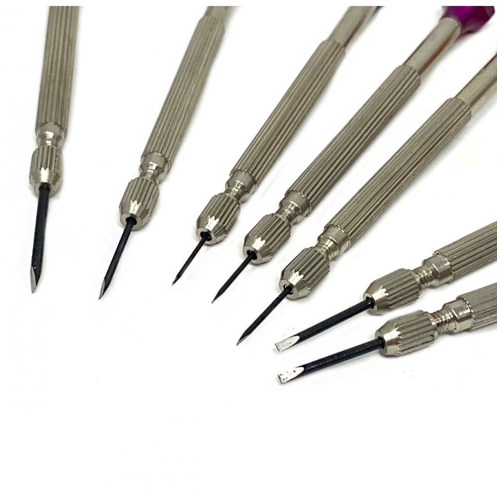 Mini Screwdrivers with Reversible Blades Set of 7