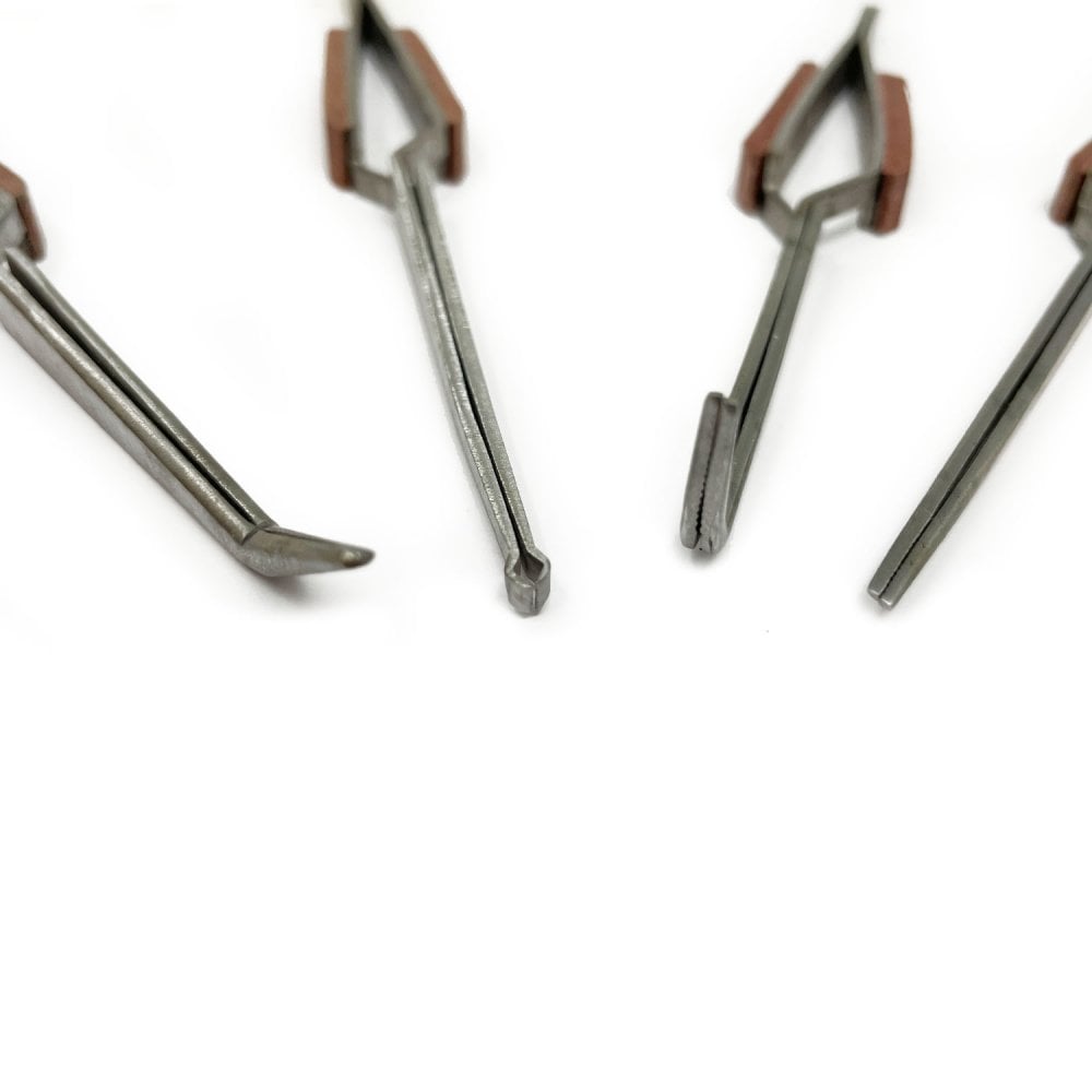 Heat-Insulated Reverse-Action Soldering Tweezers Set of 4