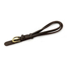 Dark Brown Leather Cordette Watch Strap with Gold Plated Buckle
