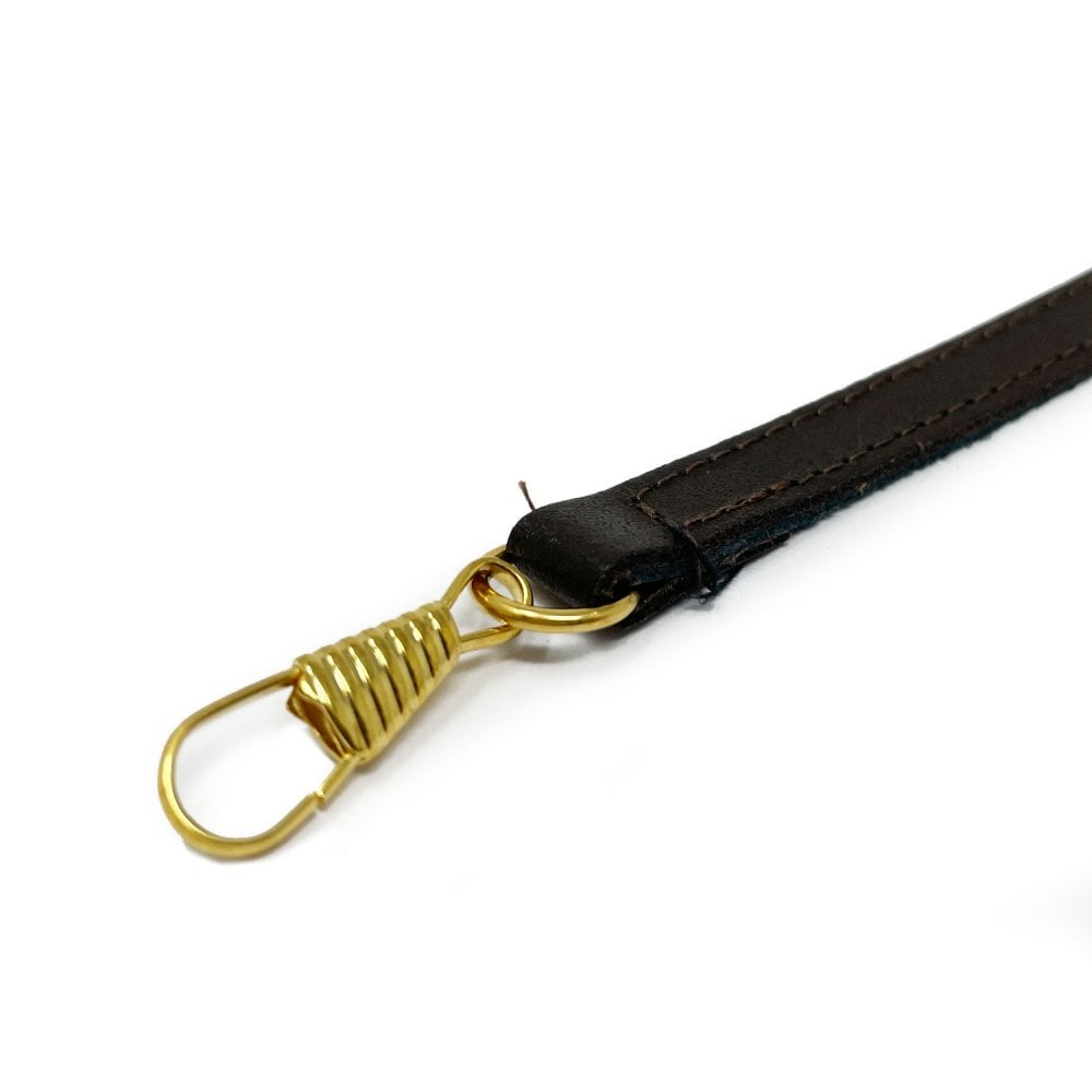 Leather Pocket Watch Albert - Dark Brown - Gold Plated
