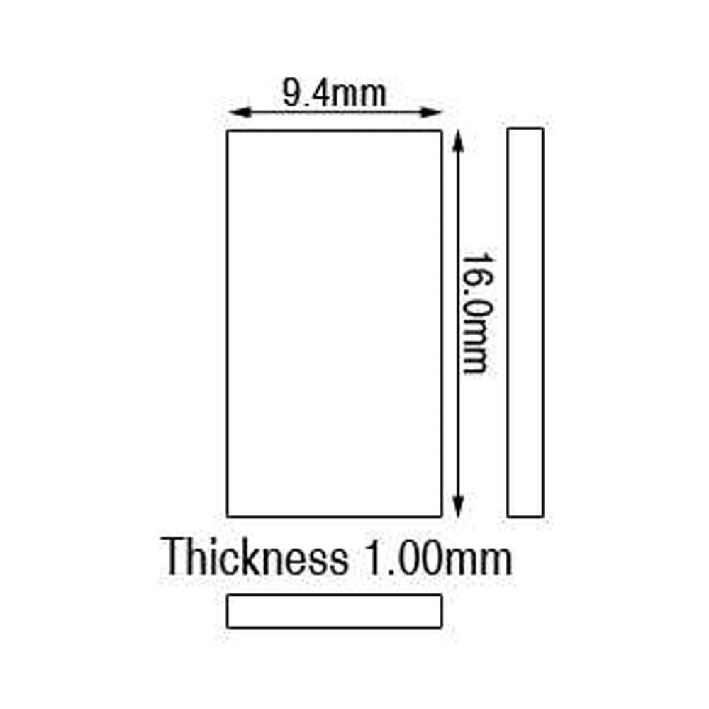 Cartier Glass 9.4 x 16 mm Rectangle Domed