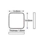 Cartier Glass 14.45 x 14.45 mm Square Flat TV Glass