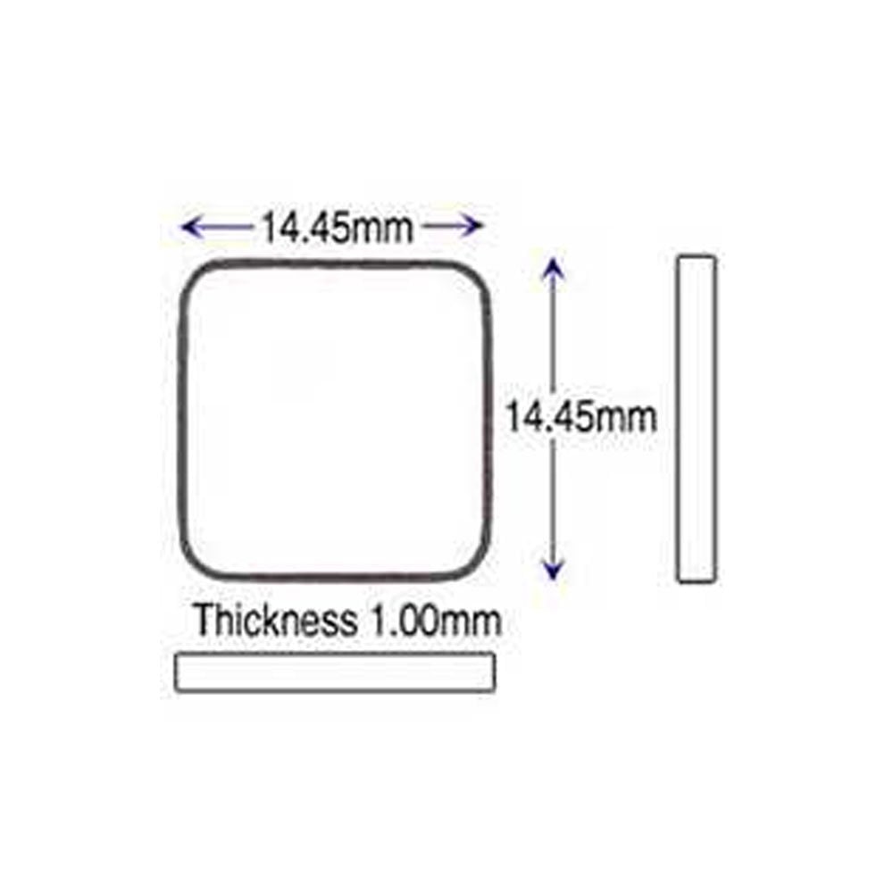 Cartier Glass 14.45 x 14.45 mm Square Flat TV Glass