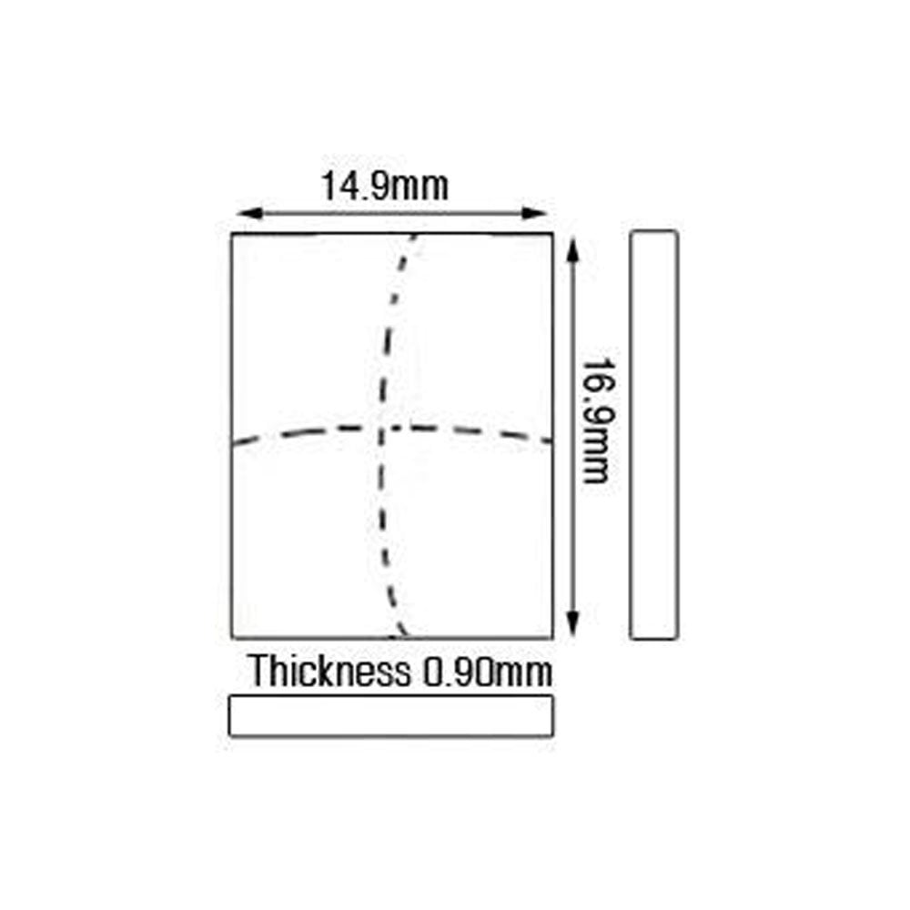 Cartier Glass 14.9 x 16.9 mm Domed Flat Bezel