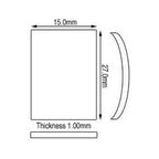 Cartier Glass 15 x 27 mm Rectangle Domed