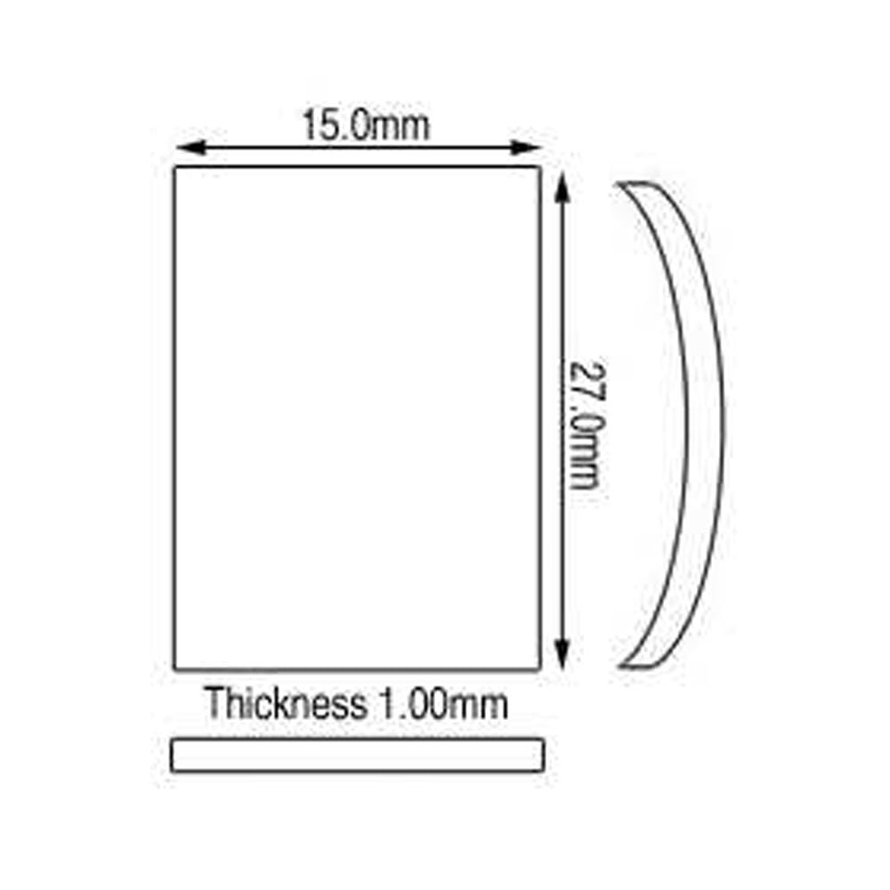 Cartier Glass 15 x 27 mm Rectangle Domed