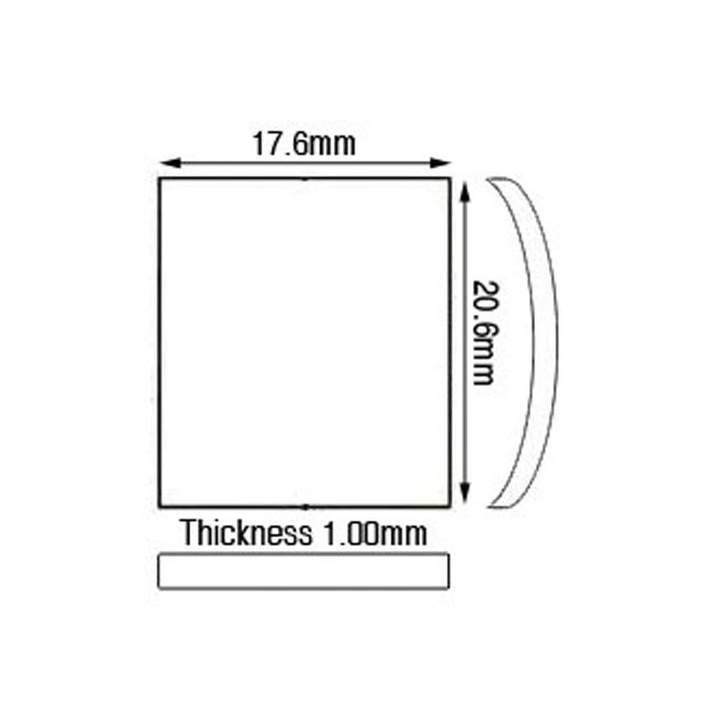 Cartier Glass 17.6 x 20.6 x 1.9 mm Domed