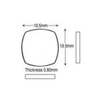 Cartier Glass 19.5 x 19.5 mm Flat TV Glass Bale Shape