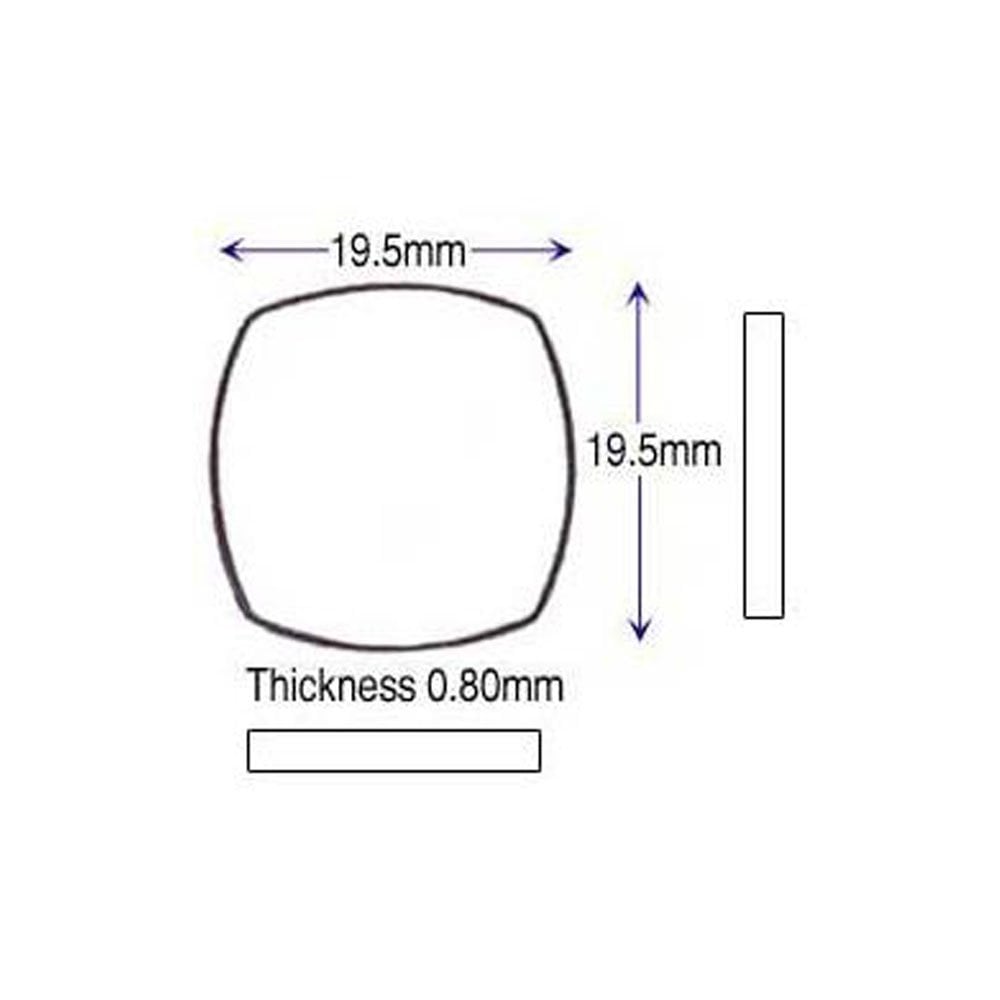 Cartier Glass 19.5 x 19.5 mm Flat TV Glass Bale Shape