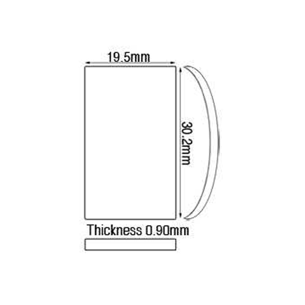 Cartier Glass 19.5 x 30.2 mm Rectangle Domed