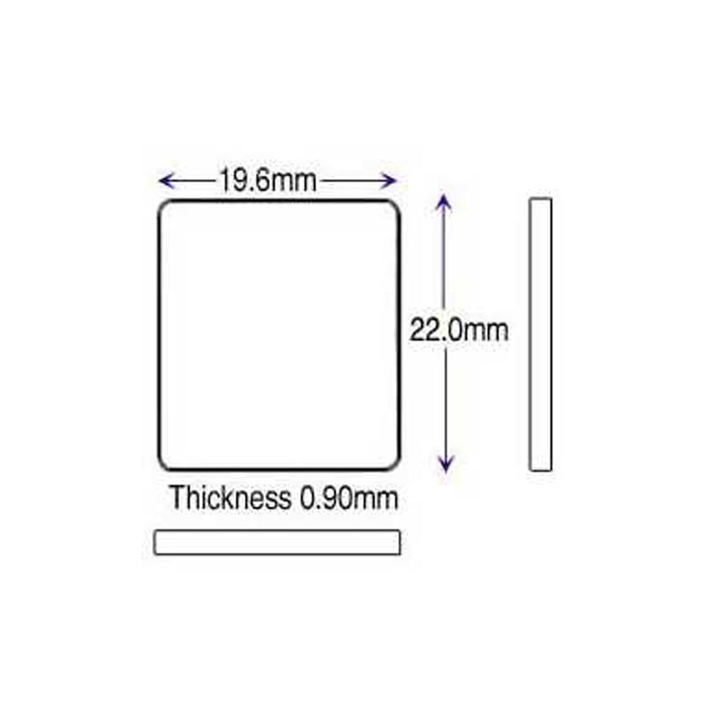 Cartier Glass 19.6 x 22 mm Rectangle Flat Round Corners