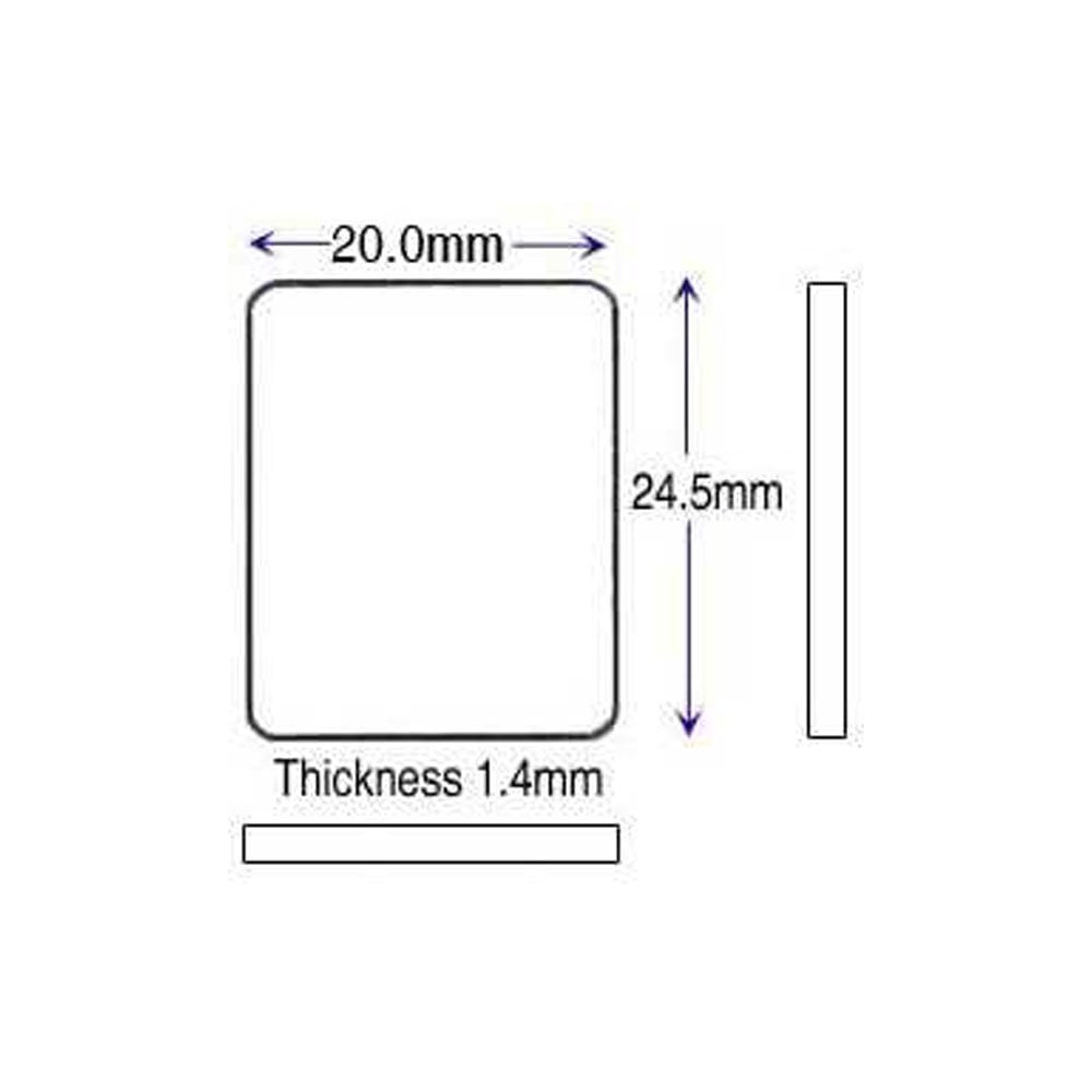 Cartier Glass 20 x 24.5 mm Rectangle Flat Round Corners