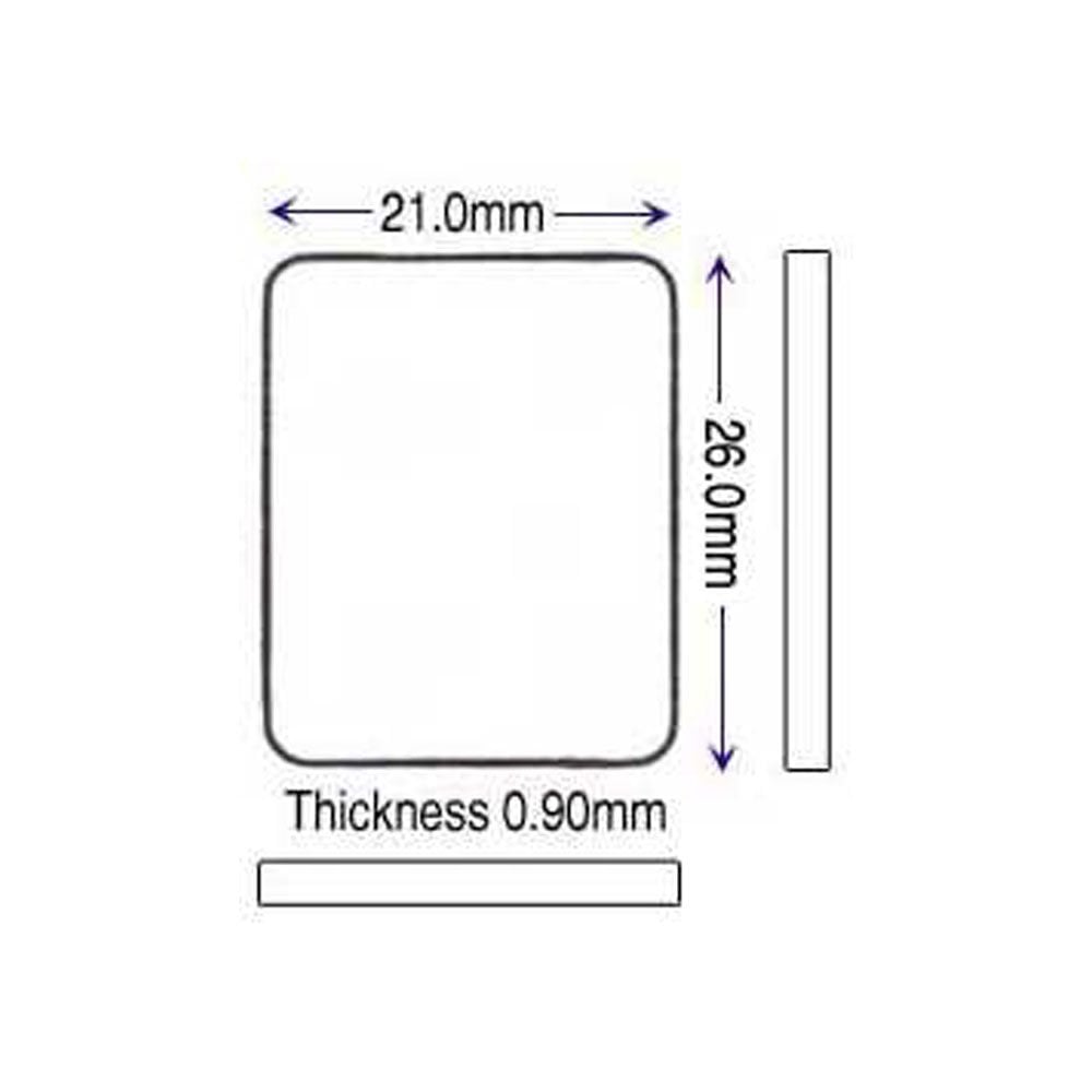 Cartier Glass 21 x 26 mm Rectangle Flat Round Corners