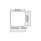Cartier Glass 23.5 x 23.5 mm Square Flat Round Corners