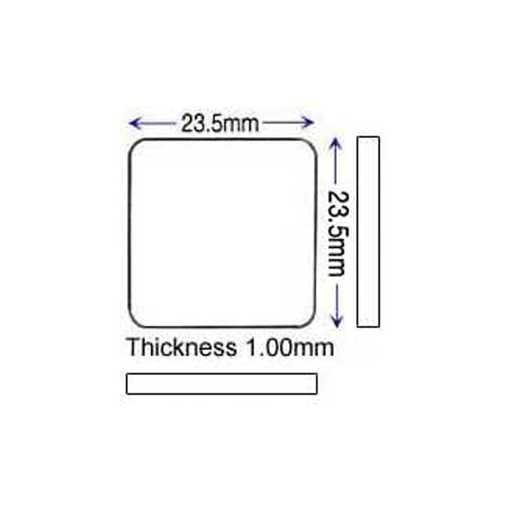 Cartier Glass 23.5 x 23.5 mm Square Flat Round Corners
