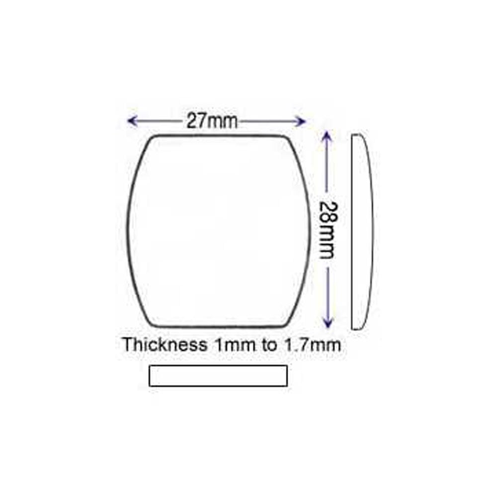 Cartier Glass 27 x 28 mm Barrel Flat